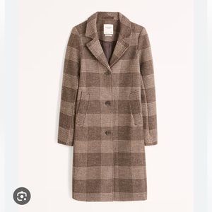 Abercrombie & Fitch Plaid Wool-blend Dad Coat XS